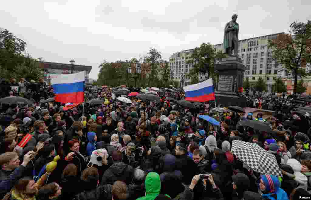 Акція в Москві, попри заборону, все одно почалася на Пушкінській площі