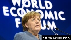 Kancelarja gjermane, Angela Merkel në Forumin Ekonomik Botëror Davos, Zvicër