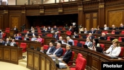 Armenia - Deputies of the ruling Republican and Orinats Yerkir parties attend a parliament session, Yerevan, 03Oct2012.