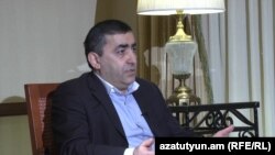 Armenia -- Dashnaktsutyun leader Armen Rustamian is interviewed by RFE/RL's Armenian service in Yerevan, 6Feb2013.