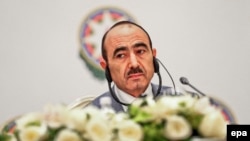 Azerbaijan -- Azeri Deputy Prime Minister Ali Hasanov attends a press conference at Four Seasons hotel in Baku, June 2015