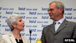 Jadranka Kosor i Andrija Hebrang na predizbornom skupu HDZ-a, 2009.