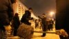 Ukraine -- Protesters pull barbed wire on Kyiv's Independence Square, December 11, 2013