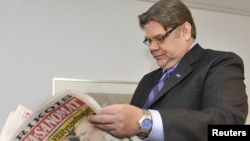 Timo Soini, leader of the populist True Finn Party, which has won a surprising 19 percent of the vote in FInland's general election. 