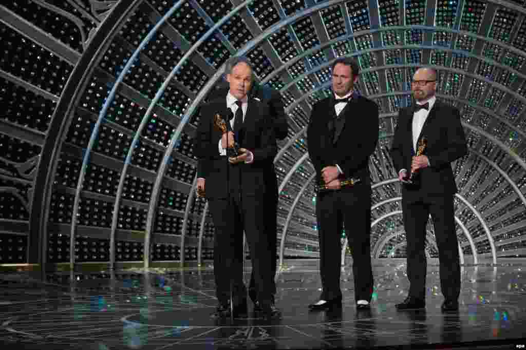 Paul Franklin, Scott Fisher and Andrew Lockley won the Oscar for Best Achievement in Visual Effects for science-fiction movie Interstellar.