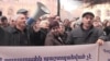 Armenia -- A protest action of workers of Nairit plant in Republic Square in Yerevan. 20Feb., 2015 