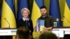 Presidentja e Komisionit Evropian, Ursula von der Leyen, dhe presidenti i Ukrainës, Volodymyr Zelensky. Kiev, 8 prill 2022. 