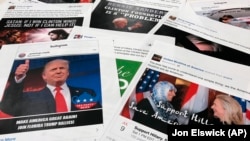 Some of the Facebook and Instagram ads linked to a Russian effort to disrupt the American political process and stir up tensions around divisive social issues, released by members of the U.S. House Intelligence Committee