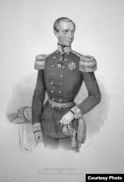 Ferdinand Maximilian de Austria (Litografie Joseph Kriehuber, 1854)