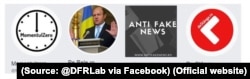 Logo-urile celor patru pagini românești șterse de Facebook. Surse: @DFRLab via Facebook