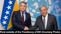 Predsjedavajući Predsjedništva Bosne i Hercegovine Željko Komšić i Antonio Guterres, generalni sekretar UN