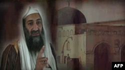 A handout screen grab shows Al-Qaeda leader Osama bin Laden after he purportedly issued a new audio statement in January 2009.