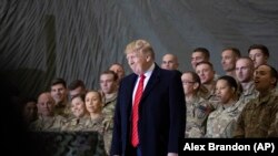 Дональд Трамп на военной базе в Баграме, Афганистан. 28 ноября 2019