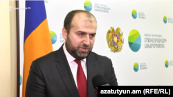 Armenia -- Environment Minister Erik Grigorian speaks to RFE/RL, Yerevan, December 25, 2019.