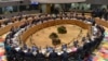 BELGIUM -- A general view shows political leaders sitting at the round table for an ​EU Eastern Partnership summit with six eastern partner countries at the European Council in Brussels, November 24, 2017