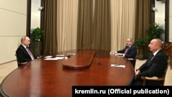 Владимир Путин, Никол Пашинян, Ильхам Алиев