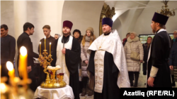 Рождество в православном храме в Казани. 7 января 2019 года.