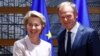 European Commission President Ursula von der Leyen (left) and Polish Prime Minister Donald Tusk have both welcomed the approval of the aid package for Ukraine that was recently passed by the U.S. House of Representatives. 
