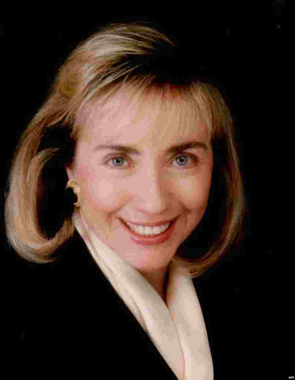 An official White House photo shows Hillary Clinton in her new role as first lady on January 21, 1993.