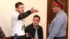 Armenia - Tigran Arakelian, an opposition activist, gestures during his trial at the Court of Appeal, Yerevan,09Oct,2013