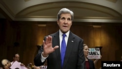 U.S. Secretary of State John Kerry before the Senate Foreign Relations Committee on February 23.