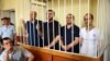 Обвиняемые по делу "Хизб ут-Тахрир" в зале суда, Симферополь, 2016 год