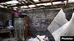 Nagorno-Karabakh - A house in the village of Talish seriously damaged by shelling from Azerbaijani army positions, 6Apr2016.