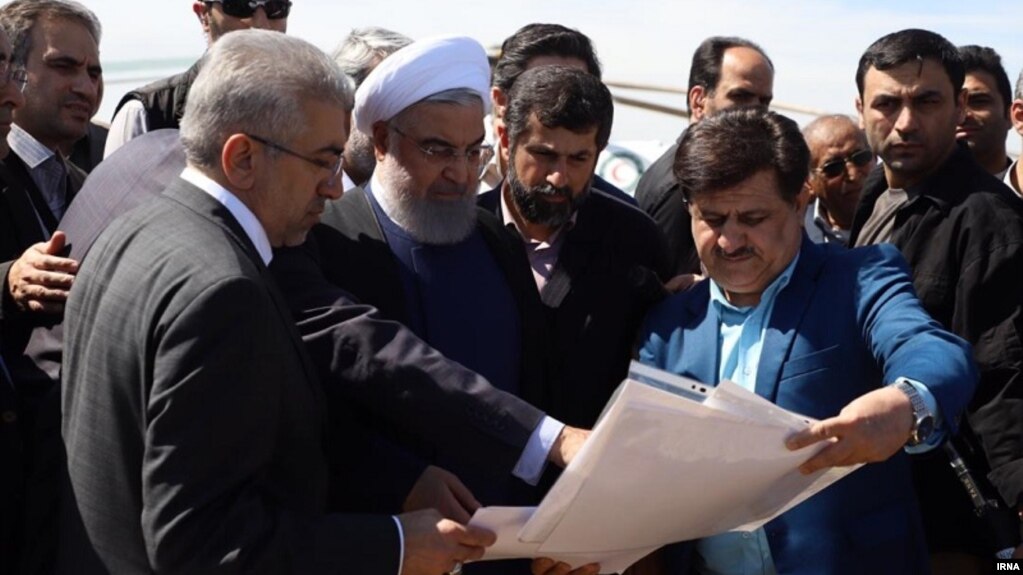Iran - President Hassan Rouhani visiting Khuzestan Province to manage flood crisis. March 29, 2019