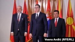 Serbia-- A meeting between the president of Serbia Aleksandar Vucic, the presidential leadership of Kosovo Edi Rama and the president of Northern Macedonia Zoran Zaev, Novi Sad, Ocotber 10, 2019.