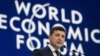 Ukraine's President Volodymyr Zelensky delivers a speech at the World Economic Forum annual meeting in Davos, on January 22, 2020