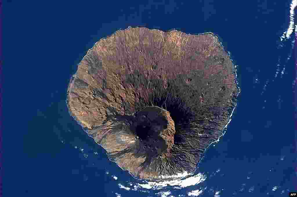 A NASA image shows the inactive volcano in Fogo National Park on Cape Verde, off the west African coast. (AFP/NASA/Chris Hadfield)