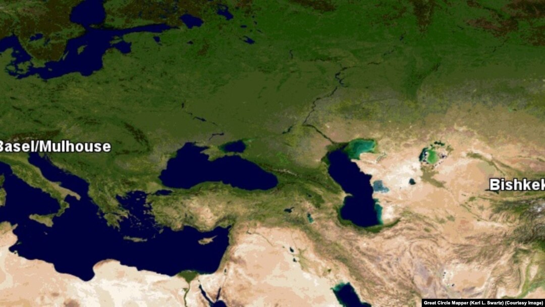 Швейцариядагы Базель шаары Бишкектен 5108 чакырым алыста.
