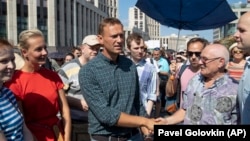 Алексеј Навални на опозициски протести во Русија