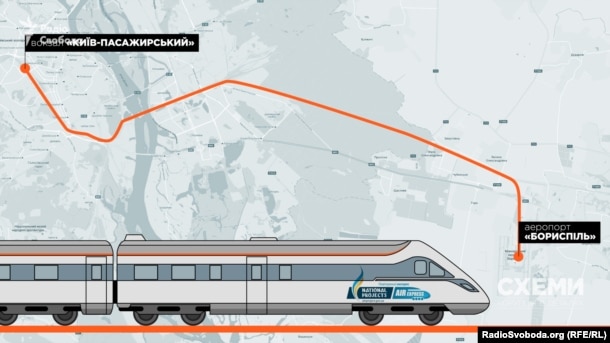 Швидкісний потяг мав курсувати із Києва в аеропорт «Бориспіль»