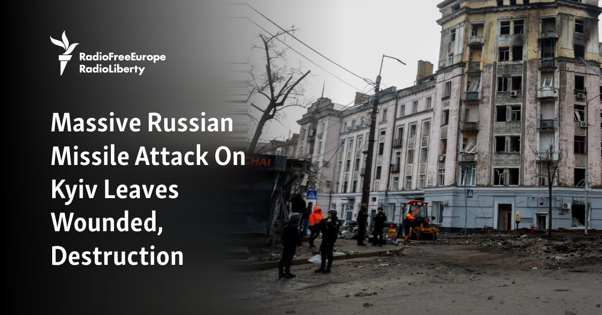 Massive Russian Missile Attack On Kyiv Leaves Destruction, Many Wounded