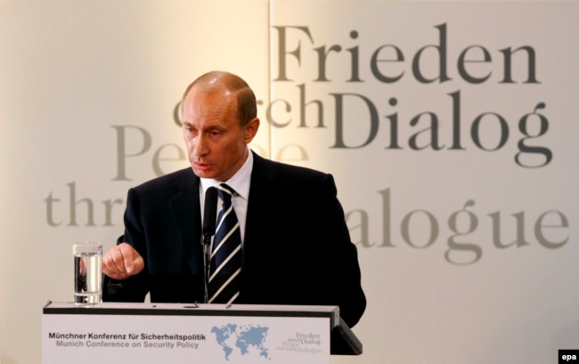 "Мюнхенскую речь" Владимира Путина в 2007 году часто называют началом открытой конфронтации России и Запада