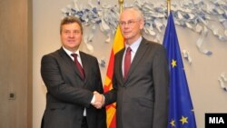 Средба на претседателот Ѓорге Иванов и Херман Ван Ромпуј претседател на Советот на Европската Унија, Брисел.