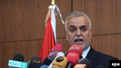 Iraqi Vice President Tariq al-Hashimi (file photo during press conference in Amman, Jordan)