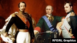 Наполеон III, Володимир Путін і Наполеон I, колаж