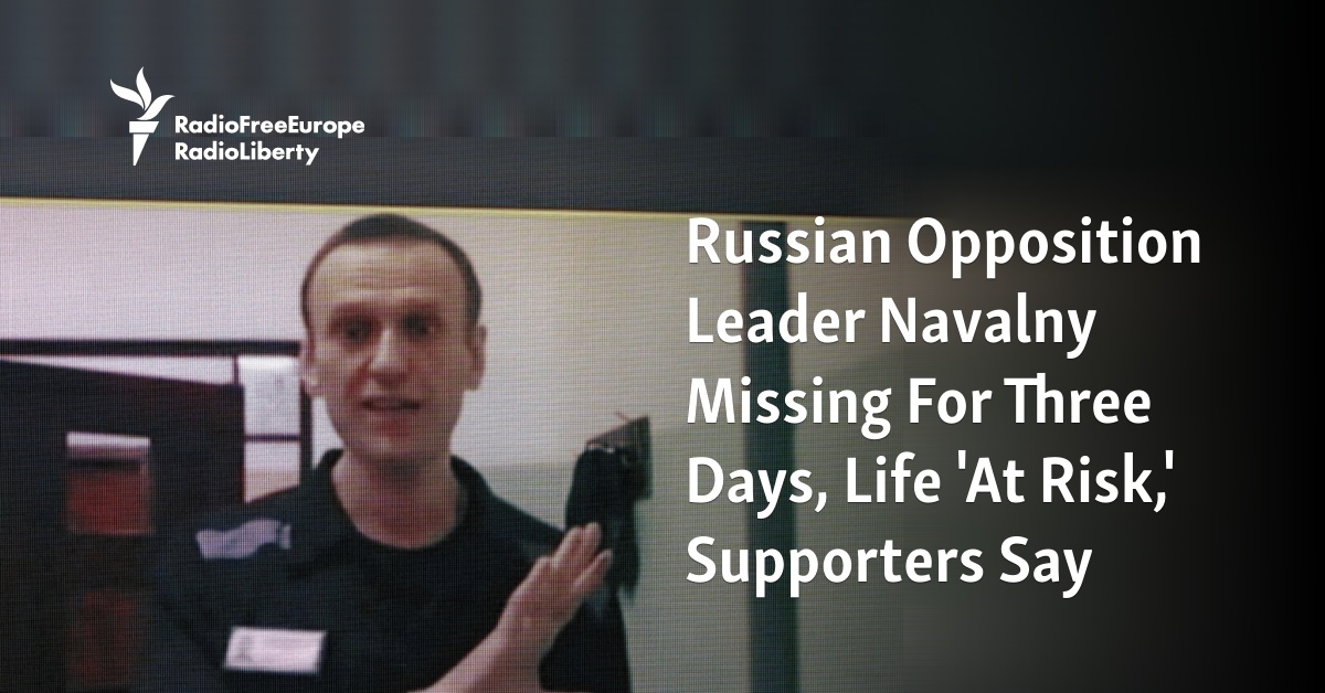 Russian Opposition Leader Navalny Missing For Three Days, Life 'At Risk ...