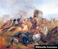 Иоганн Мориц Ругендас. Индейцы нападают на аргентинских солдат. 1846