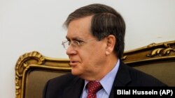 U.S. acting Assistant Secretary of State David Satterfield speaks during a meeting at the Lebanese Foreign Ministry in Beirut on February 7, 2018.