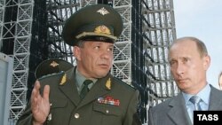 President Vladimir Putin (right) with General Vladimir Popovkin at the Voronezh Radar Station in a 2007 file photo