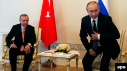 Встреча Владимира Путина и Реджепа Эрдогана в Петербурге 9 августа 2016 года