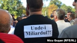 Un protestatar de Ziua independenței R. Moldova, 27 august 2016