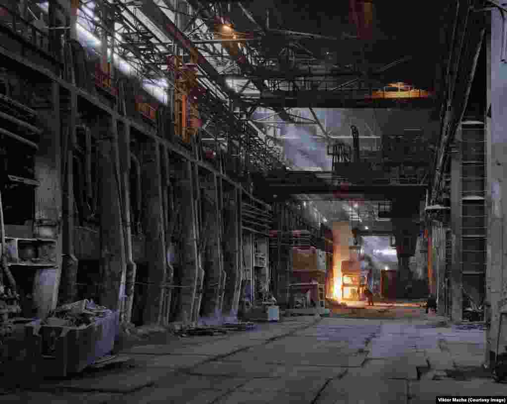 Workers on the floor of a steelworks in Donetsk, Ukraine. Macha says a colleague of the dead worker told him that, in order to avoid paying health insurance, &quot;We took the body and threw it over the fence, and called the ambulance there so it hadn&#39;t happened in [the mill&#39;s] territory.&quot;