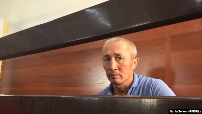 Абловас Джумаев в суде во время разбирательства по его делу. Актау, 31 июля 2018 года.