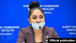 Алматы қаласының бұрынғы бас санитар дәрігері Айзат Молдағасымова. Алматы қаласы әкімдігінің Telegram арнасынан алынған.