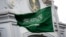 TURKEY -- A Saudi Arabia flag flies in front of the Saudi consulate in Istanbul on October 13, 2018