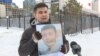 Baibolat Kunbolatuly protests in front of the Chinese Embassy in Nur-Sultan in February 2020. “I think about what would happen to my children if I were to die [in prison]," he says. 